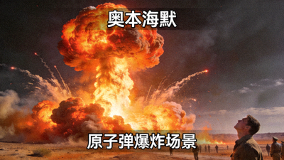 电影《奥本海默》剧照，原子弹爆炸的震撼场景